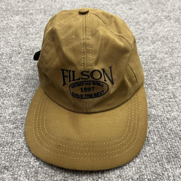 Vintage 80s 90s FILSON Waxed Tin Cloth Cap HAT Made in USA Rare Adjustable S-M - Picture 1 of 7